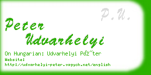 peter udvarhelyi business card